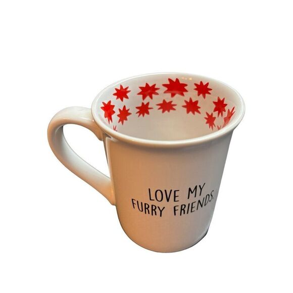 Love My Furry Friends Ceramic Mug With Paw Print & Red Stars - Picture 4 of 8